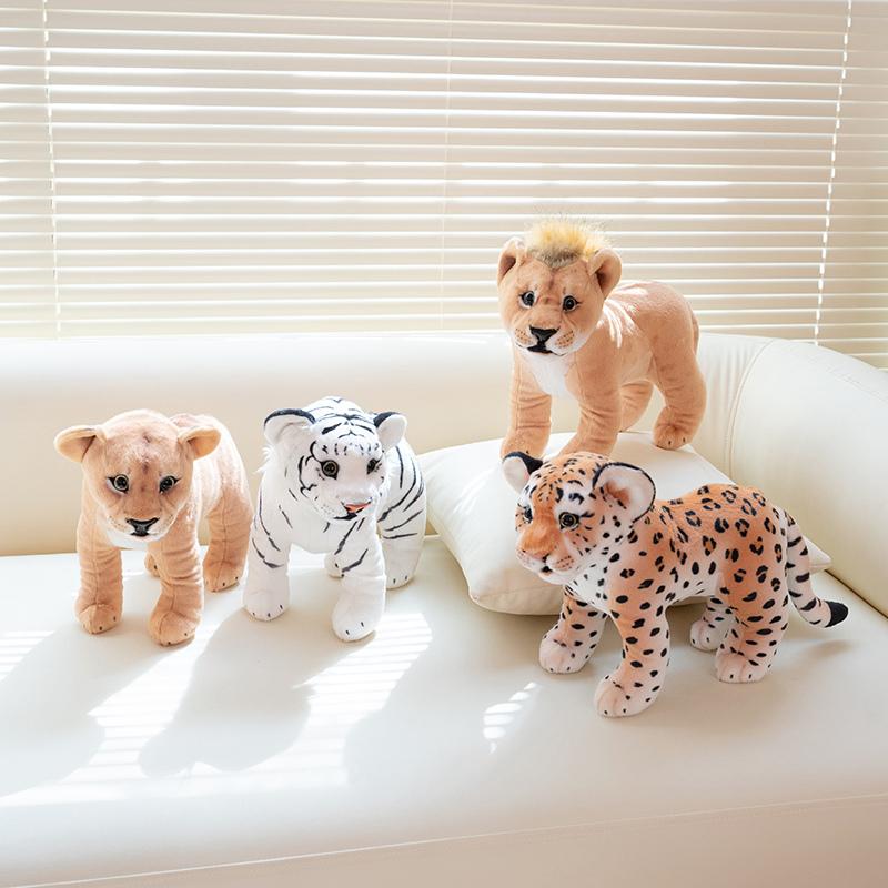 30 cm Simulation Stand Löwe Tiger Leopard Plüsch Spielzeug Wohnkultur Gefüllte süße Tiere Puppen weich echt wie Kissen für Jungen Geschenk