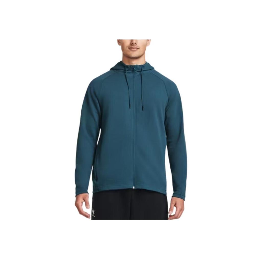 Under Armour Doppelstrick Zip Komfort Kapuzen Langarm Jacke Herren Jacke Mineralblau 1379659-414