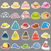 50 Hats Doodle Personality Cartoon Cute Children's Goo Card DIY Milk Tea Cup Suitcase Sticker Waterproof