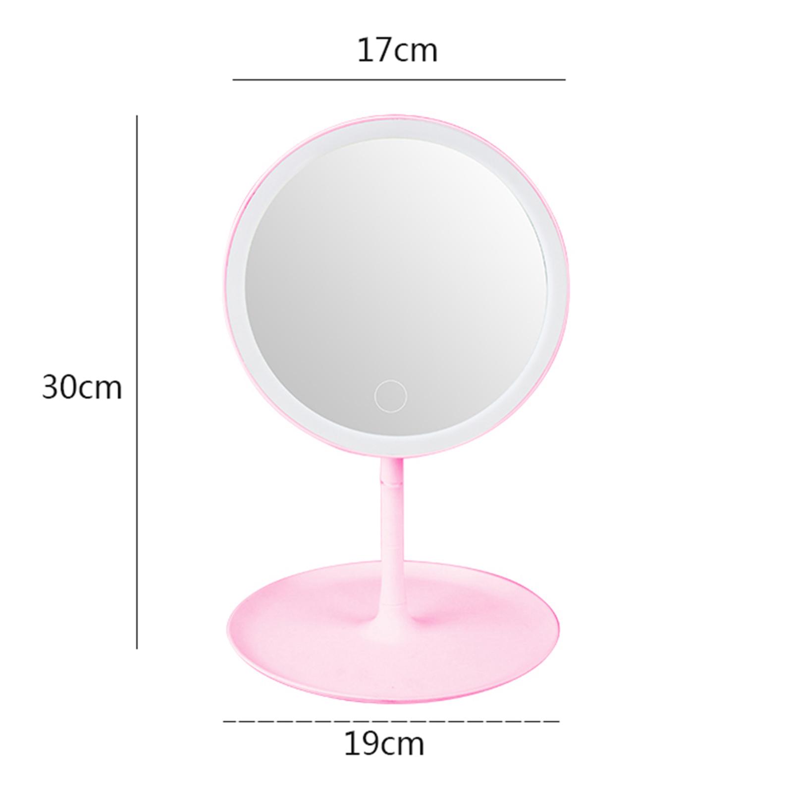 LED Makeup Mirror with Lights, Round   Cosmetic Mirror with Detachable Base for Travel