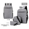 3pcs/set Men's Backpack Male USB Charging Laptop Backpack Women Travel Backpacks Schoolbag Men Shoulder Bag Sets Bags 3 Pieces