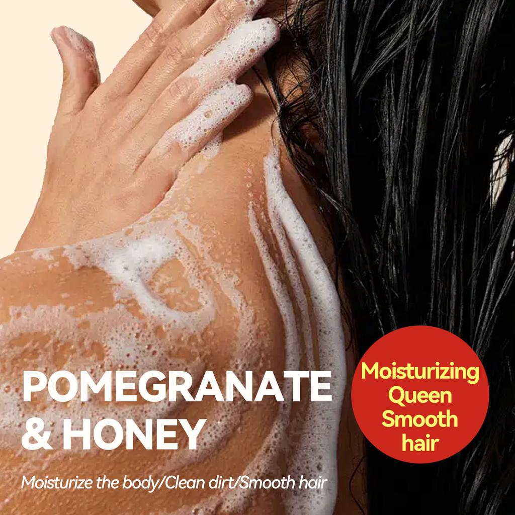 Medový červený granátový jablečný sprchový gel tři v jednom