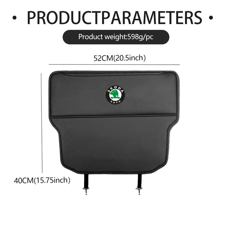 CKDQ9 Leather Anti-Kick Pad Car Waterproof Seat Back Protector Cover Storage Bag For Skoda Octavia Superb RAPID FABIA KAMIQ KAROQ