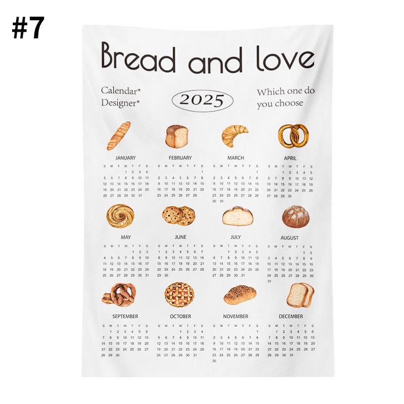 Calendar de Anul Nou acasă agățat pânză Anul Nou 2025 calendar perete fundal tapiserie foto agățat pânză decorare casă