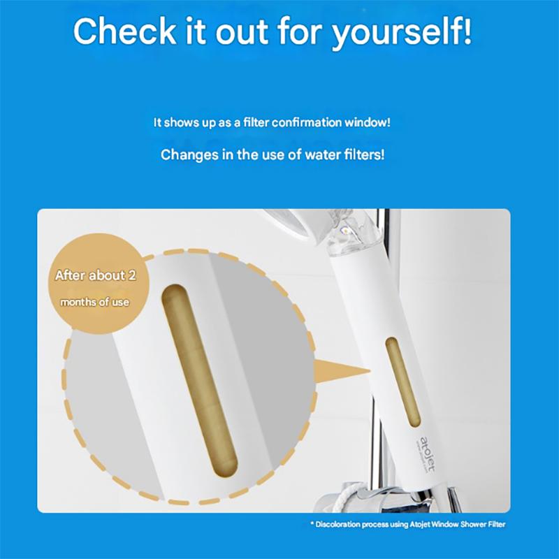 atojet Cap de duș cu filtru de fereastră de generația a 3-a – Filtrare vizibilă și design fără BPA, coreean