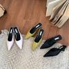 Traubenmutter 2025 Frühling neue flache Mules mit halber Ferse tragen High-End Koreanische Version spitze Freizeitschuhe
