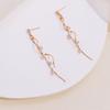 Fashion Luxury Long Tassel Earrings For Women Ins Rotating Twisted Zircon Dangle Earings Gold Color Jewelry Gifts