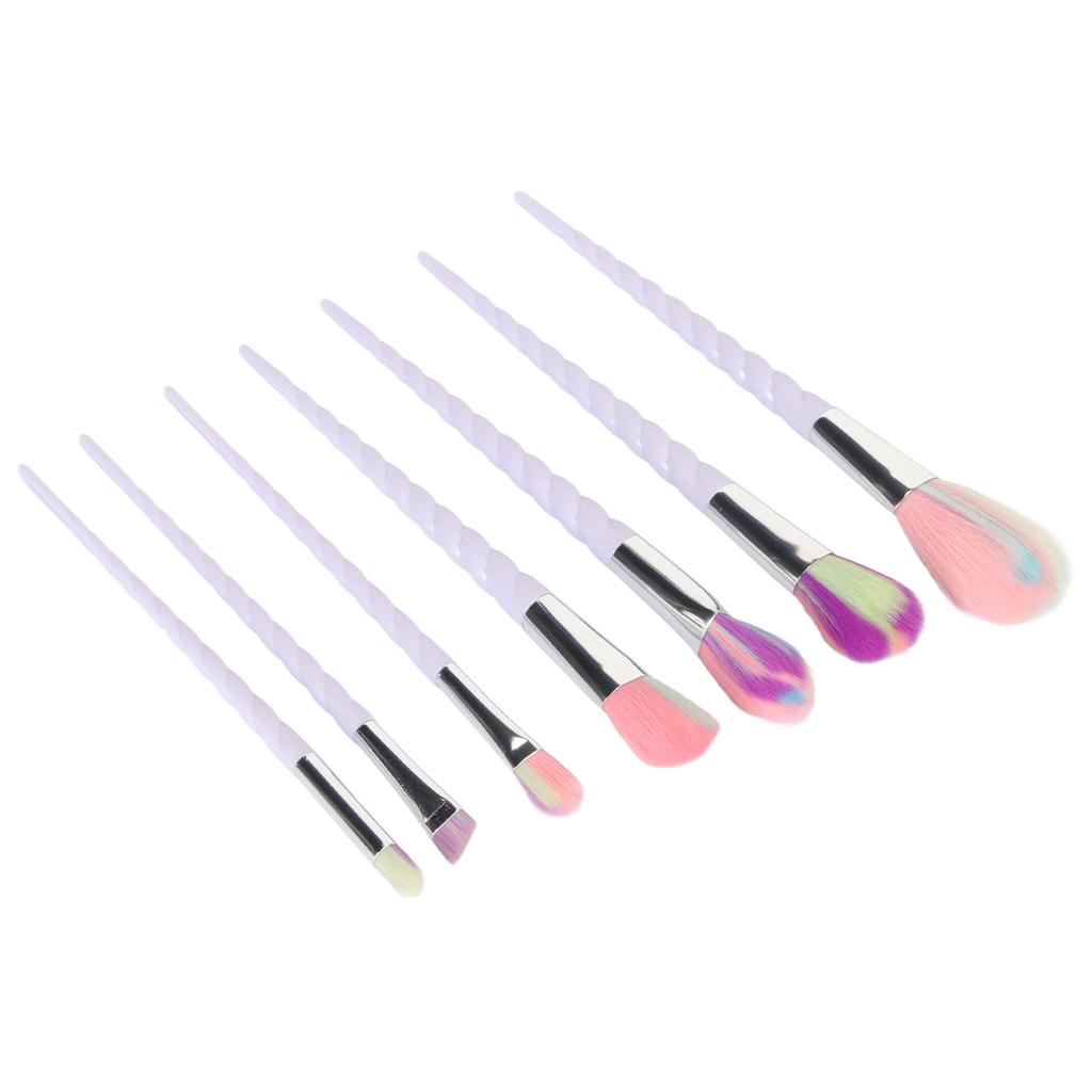 Makeup Brushes Soft Colorful Bristles Ergonomic Handle Cosmetic Brush Set for Loose Powder Eyeshadow Blush 7pcs
