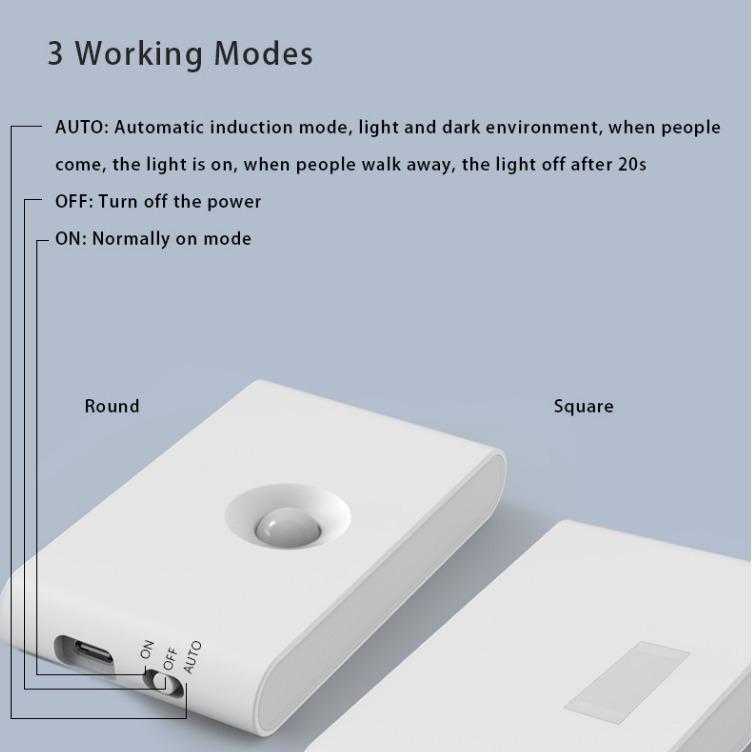 Smart Human-Induction Rechargeable Magnetic LED Night Light