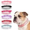 New Shiny Rhinestone Pet Collar, Soft Microfiber Adjustable Collar for Small Medium Dogs & Cats, Lightweight Walking Collar
