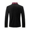 Herren Frühling Herbst Hemd Geknöpft Umlegekragen Lange Ärmel Karomuster Brusttasche Slim Fit Schnelltrocknend Pullover Fitness Outdoor Training Top