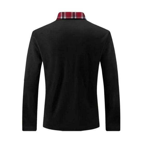 Cămașă pentru bărbați, primăvară, toamnă, cu nasturi, guler răsturnat, mâneci lungi, imprimeu în carouri, buzunar la piept, cu uscare rapidă, pulover, fitness, pentru antrenament în aer liber