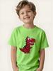 Children's Dinosaur Theme Short-sleeved T-shirt Boys and Girls Trendy Tops