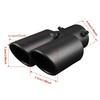 Black Stainless Steel Dual Outlet Slanted Exhaust Nozzle for Automobile Tail Double Pipe
