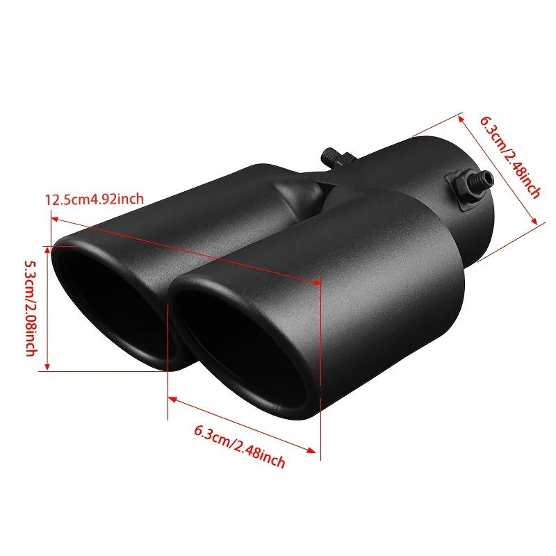 Black Stainless Steel Dual Outlet Slanted Exhaust Nozzle for Automobile Tail Double Pipe