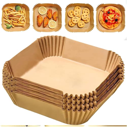 

100 листов бумаги для аэрофритюрницы 16 см, одноразовые кулинарные листы с силиконовым покрытием, устойчивые к маслу, пригодные для микроволновой печи, термостойкие, маслостойкие и водостойкие