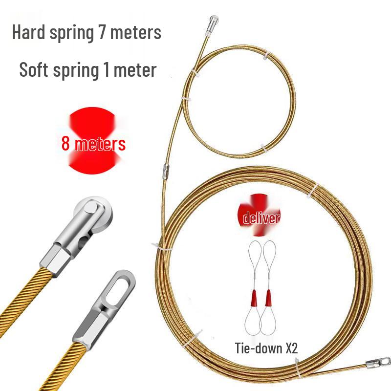 Universal Steel Wire Pipe Threading Tool - Manual Spring Head Electrician Puller