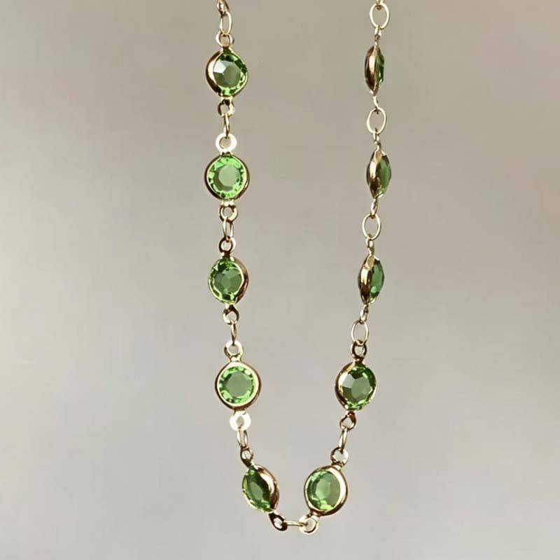 Mountain Forest Sweet Talk~Forest Green Butterfly Double Layer Necklace: Niche Summer Versatile Clavicle Chain for Women