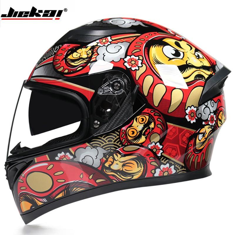 Dual Lens Motorcycle Helmet Off-Road ATV Scooter Riding Full Face Safety Women Men Adult ABS Material