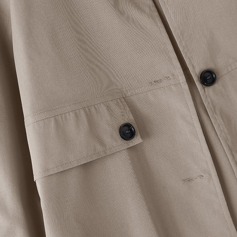 ZANZEA Dámské ležérní kabáty s dlouhým rukávem s ozdobným límcem s klopou do kapsy