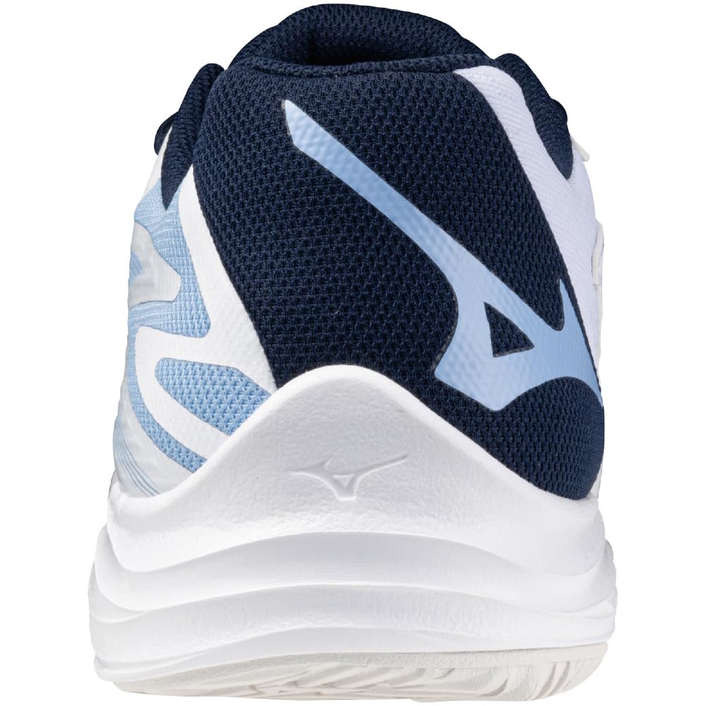 Mizuno Thunder Blade Z Volleyball Club White x Sax x Size Shoes, Activities, Indoor, Wide, Lightweight, Indoor, Entry, Beginner, Navy, 24.0 cm, 2.5E