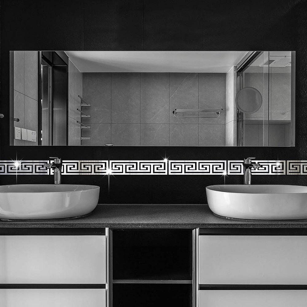 Wanddekoration aus Acryl: Taillenlinie Spiegelaufkleber für Schlafzimmer, Wohnzimmer oder Küchen-TV-Hintergrund