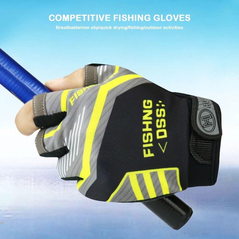 Ice Silk Fishing Gloves Breathable 3 Finger Glove New Three Finger Cut Gloves Fish Equipment