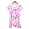 Lace Short Sleeve Cartoon Nightgown for Girls - Summer Pajamas