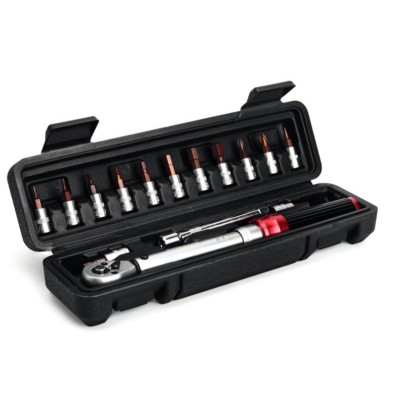 RIDERACE RR9512 1/4 Inch Drive Click Torque Wrench Set Bike 2-24Nm Adjustable Preset Torque Wrench Kit