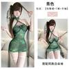 Sex underwear cos green snake charm neck dress sexy mesh perspective cheongsam short skirt uniform pajamas