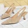 Fashion 2025 Shoes Suede Women Pumps Pointed Hollow Out High Heels 6 CM Summer Women's Sandals Occupation Office Shoes Kitten Heels