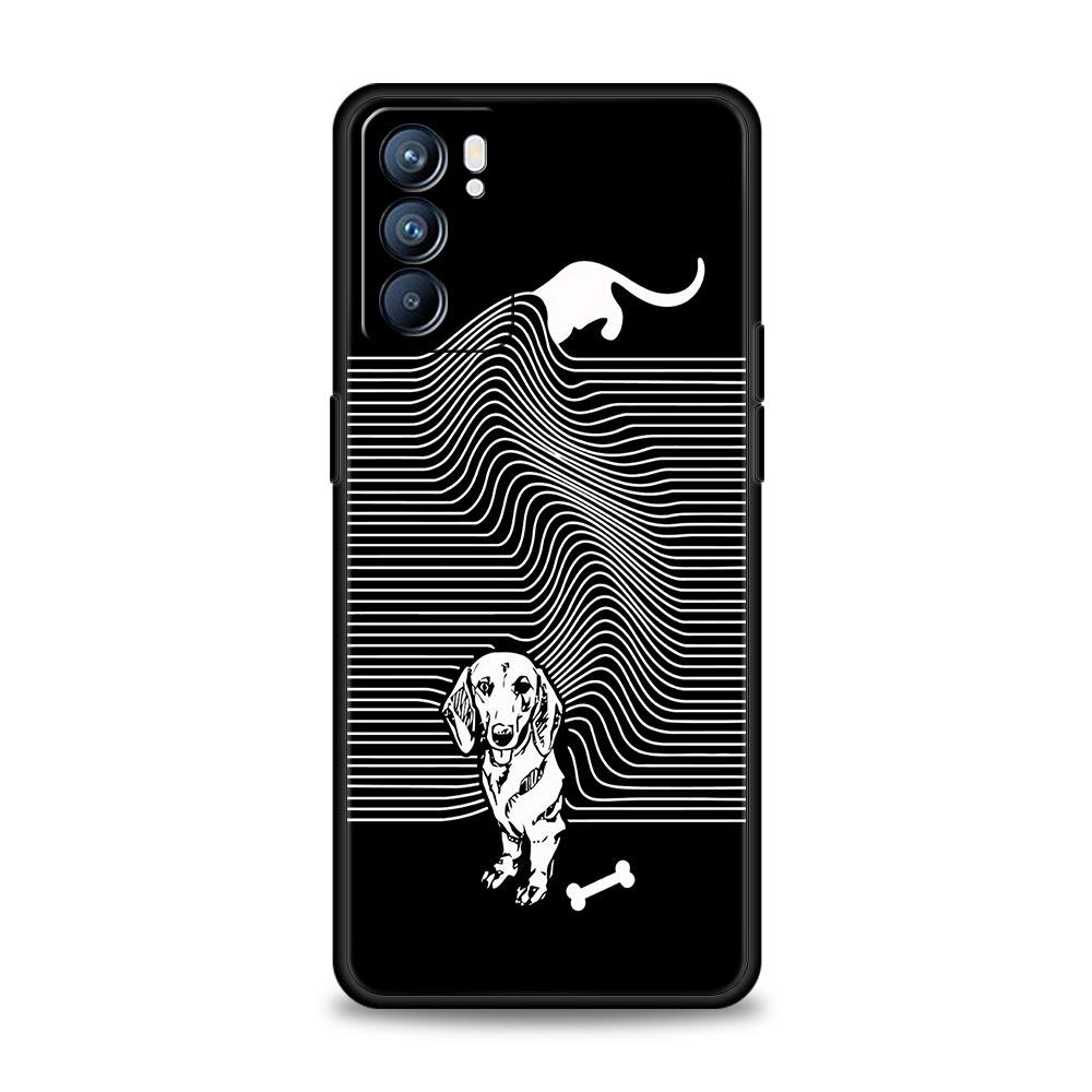 Custodia per Telefono Cane Bassotto per Oppo Reno8 Reno7 Reno6 Pro A54 5G Find X6 X5 A53 A52 A9 A15 A95 A17 A16 A74 A57 A31 Copertura