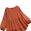Damen Plus Size Locker Babydoll Bluse Laternenärmel Sommerhemd