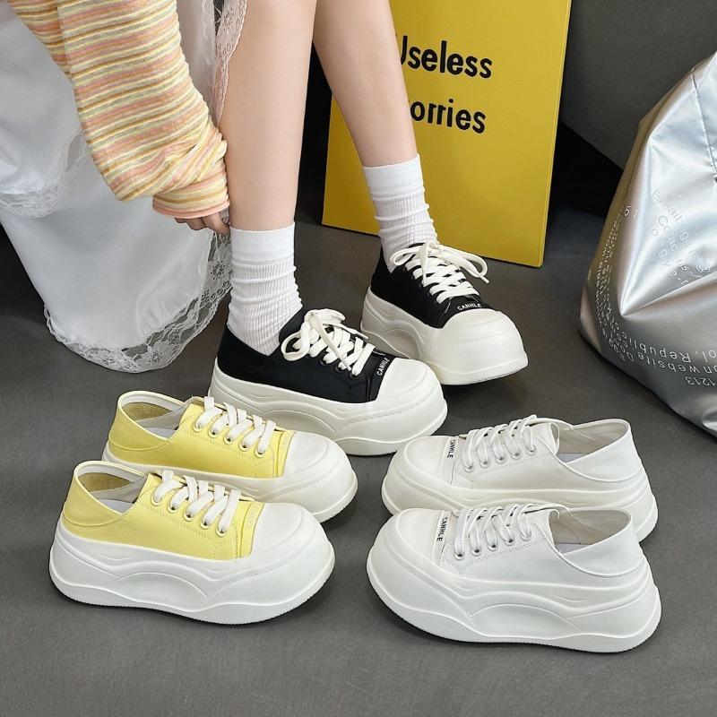 Big head two wear platform canvas shoes women's shoes new breathable versatile height increase fashion casual board shoes