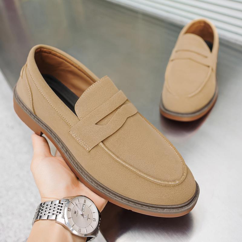 Fashion Suede Men Loafers Comfortable Business Shoes Outdoor Man Casual Leather Shoes Office Work Footwear Walking Driving Shoes