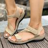 Summer Women's Plus Size Velcro Wedge Sandals New Sporty Beach Shoes
