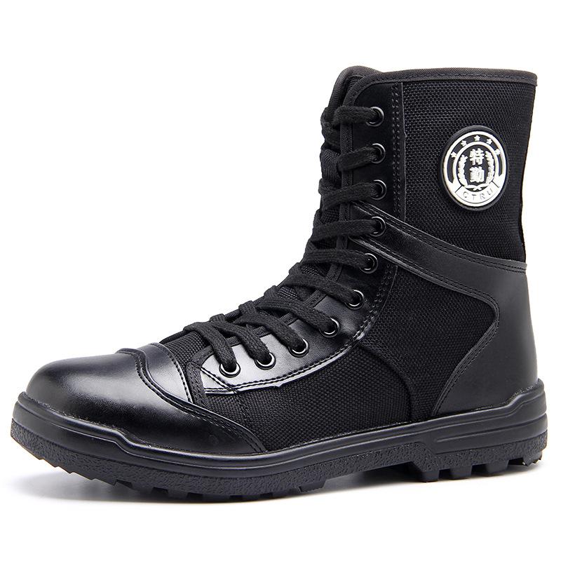 

Мужские уличные высокие ботинки, мужские ботинки для тренировок, черные весенне-летние армейские ботинки, высокие ботинки, тренировочные ботинки для боевых действий 40 ясень черный