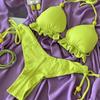 2025 Neuer Sexy 13 Farben Dreieck Badeanzug für Damen Brasilianische Bikinis Bademode Push-Up Badeanzug Strand Bikini Set