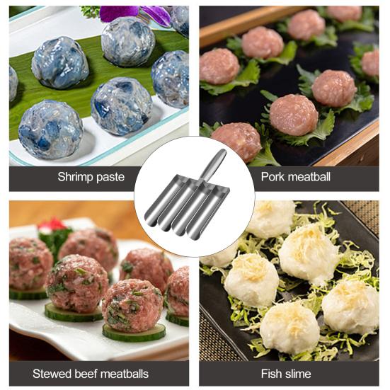 Meatball Maker Tool Stainless Steel Manual Non Stick Meatball Maker Time-Saving Portable Meatball