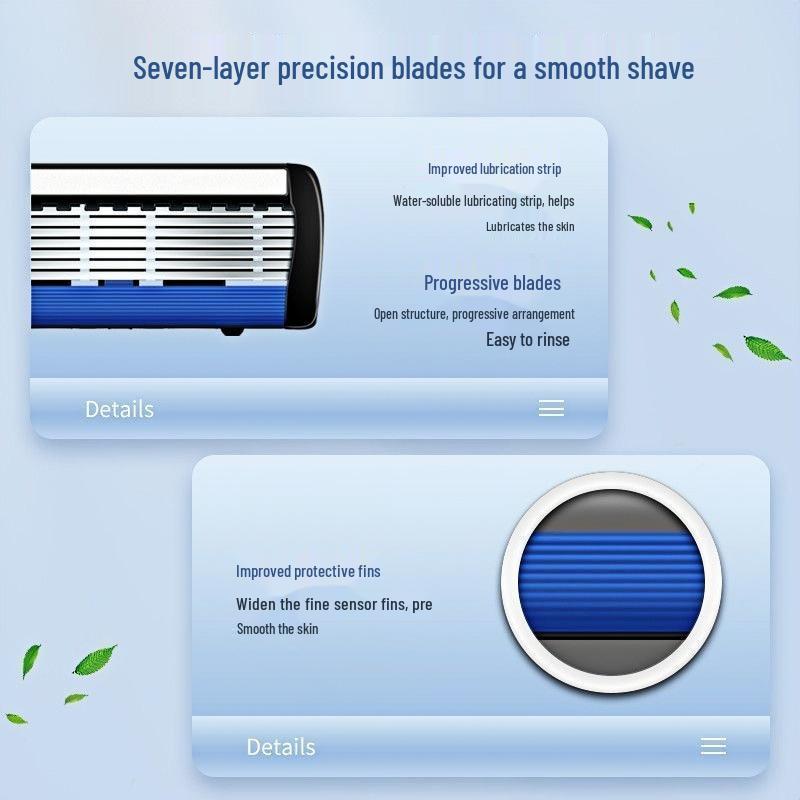 Chinese Style Manganese Steel Razor with Stainless Steel Seven-Layer Blades for Precise Face Trimming – Exquisite Workmanship