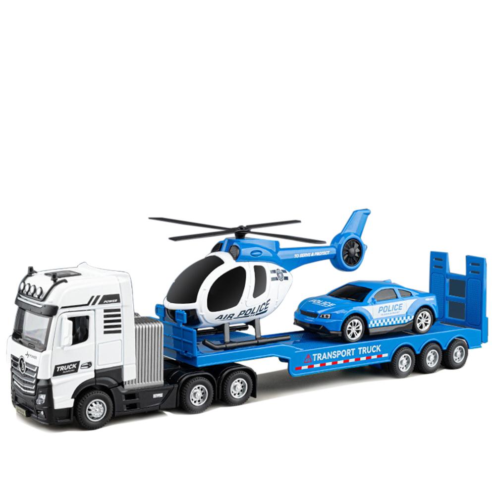Simulație Inginerie Camion Remorcă Model Mașină Set Elicopter Băiat Vehicul Diecast Mașină Jucărie Pentru Băieți Fete Copii
