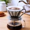 Cafec Flower Oval Dripper 101 Clear Black Cup 1-2