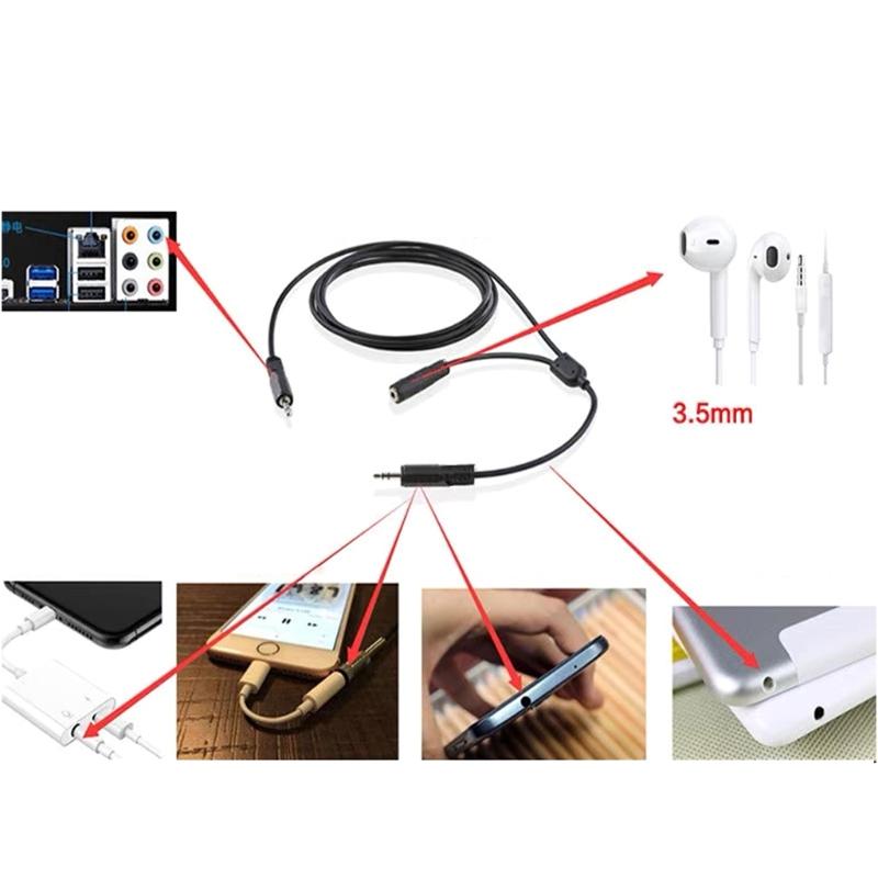 New 2m Chat Link Adapter Cable for 3.5mm 1 Female to 2 Male Adapter Cable for /Switch HD60S Gaming Accessories