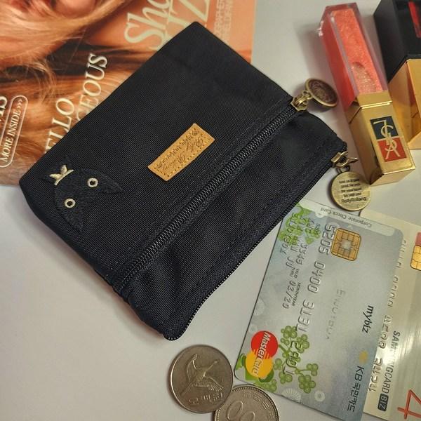 

Нейлоновый кошелек для монет на молнии с вышивкой в ​​виде симпатичного кота