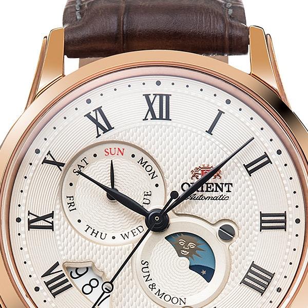 Orient Pánske RN-AK0001S (Orient Classic SUN&MOON) Okrúhle hodinky Hnedé Nerezové Viacručičkové Analógové