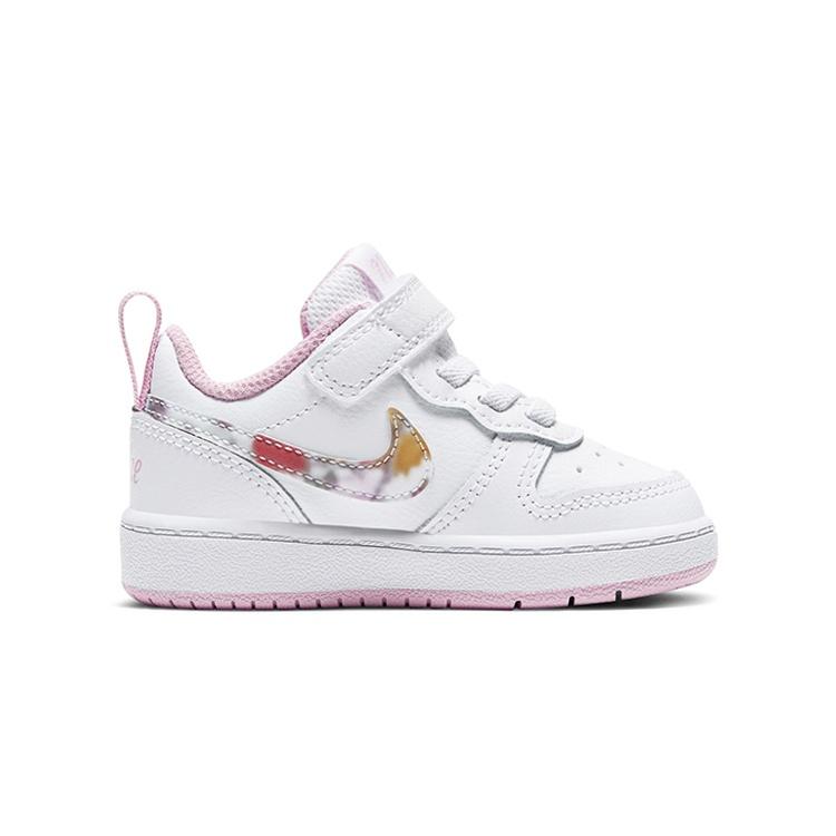 (TD) Nike Court Borough Low 2 SE 'White Pink' Baby CZ6614-100