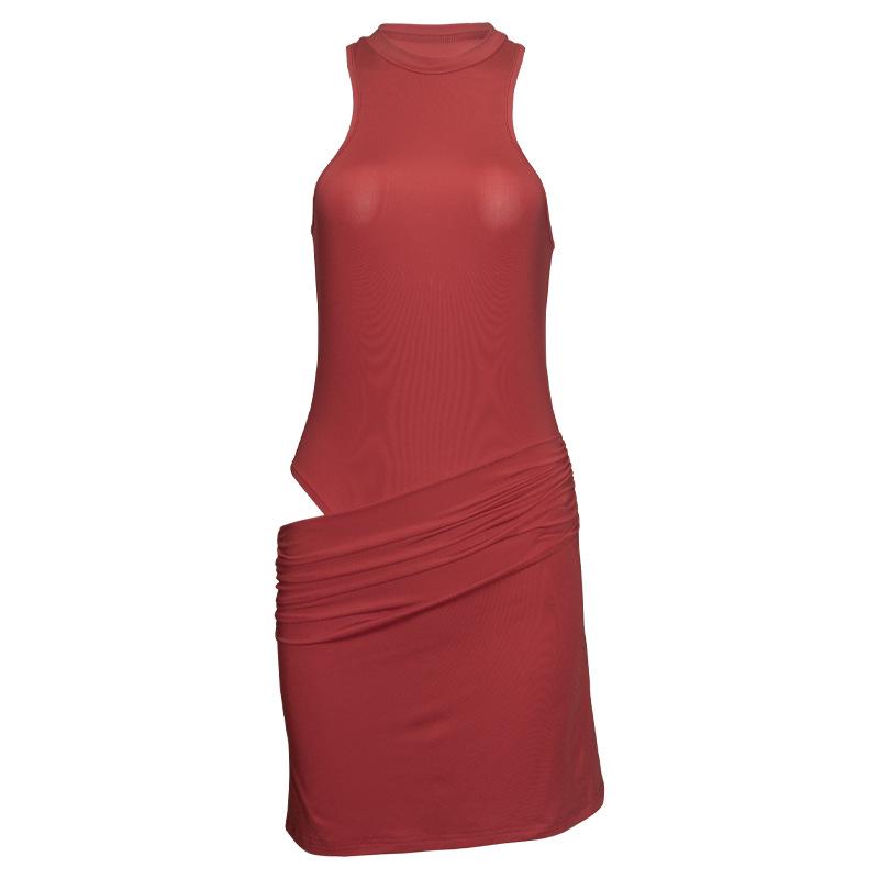 

D189DS Шикарное платье с открытыми плечами, без рукавов, приталенного силуэта, с круглым вырезом. S