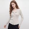 Hstyle Women's V-Neck Lace Patchwork Knit Cardigan