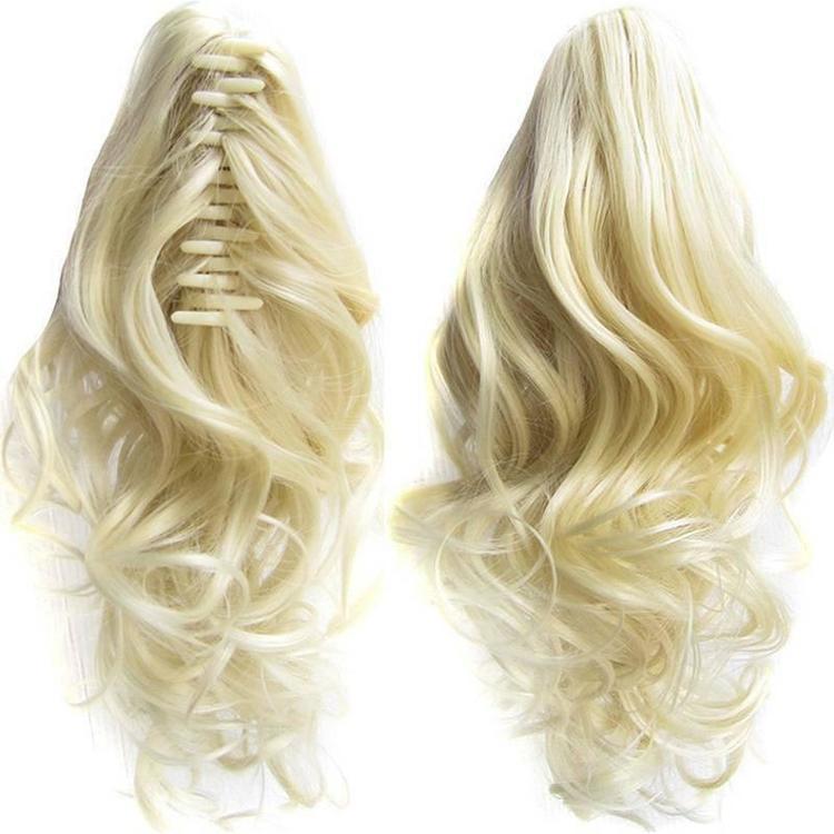 

40 см длинные волосы булочка парик конский хвост матовые высокотемпературные шелковые волокна зажим для когтей синтетические волосы