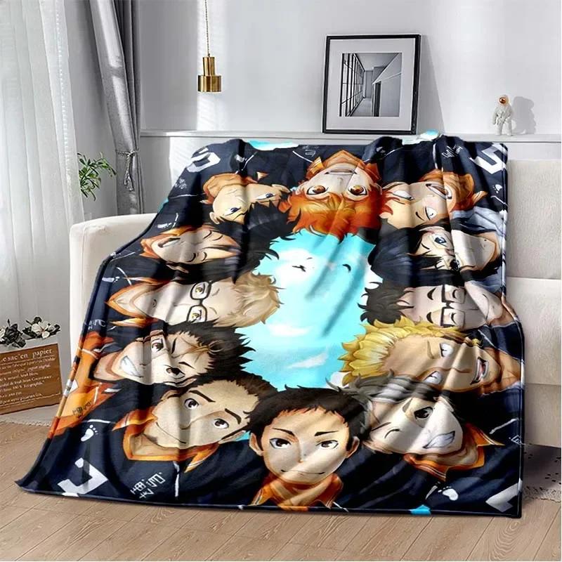 Anime Haikyuu Cartoon Volleyball Blanket Flannel Soft Throw Blanket for Home Bedroom Bed Sofa Picnic Travel Office Throw Blanket